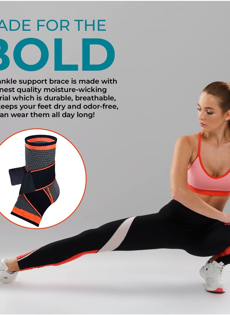 Ankle Support Brace – Compression Strap for Pain Relief & Injury Recovery – Adjustable, Free Size