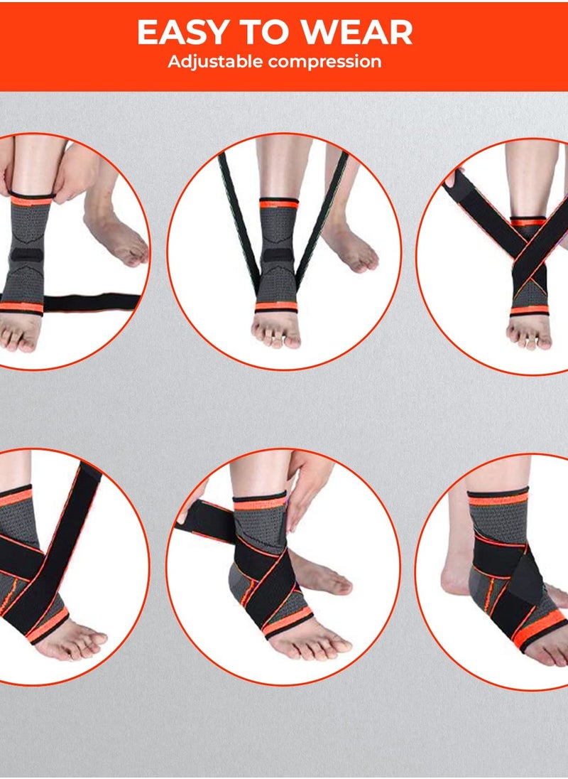 Eleish Ankle Support Brace – Compression Strap for Pain Relief & Injury Recovery – Adjustable, Free Size  - Image 3