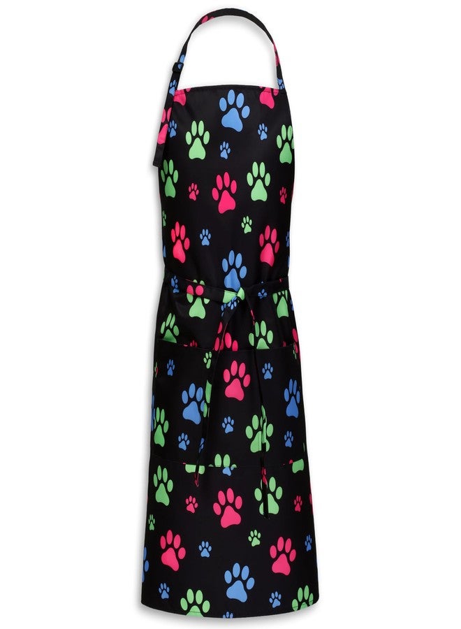 Plum Hill Plus Size Waterproof Dog Grooming Apron, Groomer Aprons, Smocks for Women, XL Cute Paw Prints - Image 2
