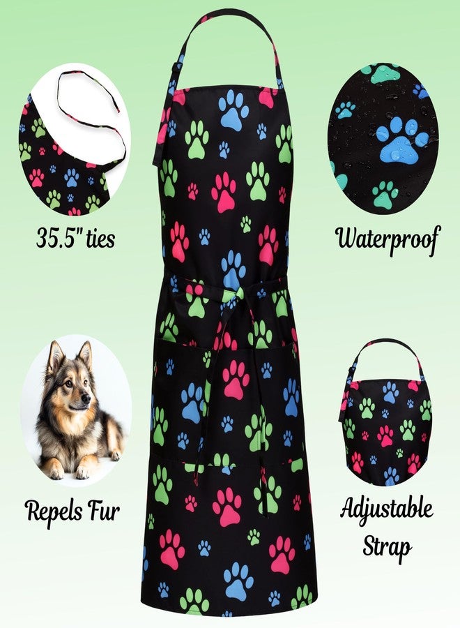 Plum Hill Plus Size Waterproof Dog Grooming Apron, Groomer Aprons, Smocks for Women, XL Cute Paw Prints - Image 5