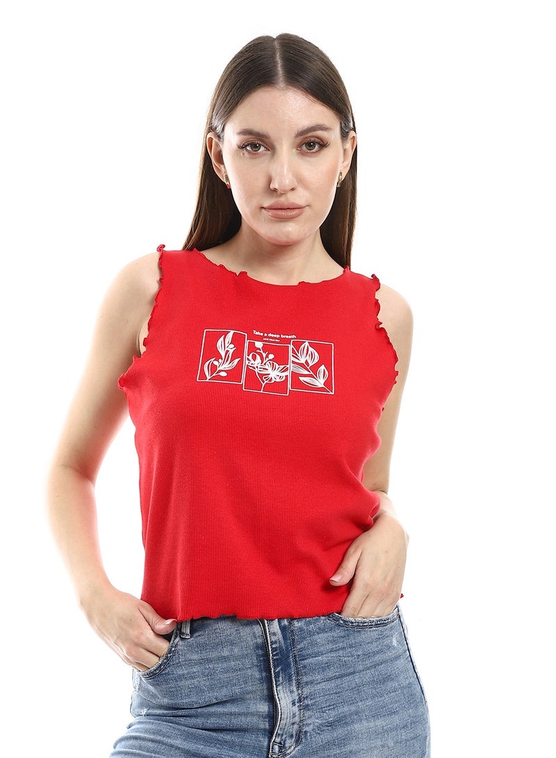 REDCOTTON Red Cotton,Women's Cotton Crop Top, Comfortable & Stylish-red  - Image 1