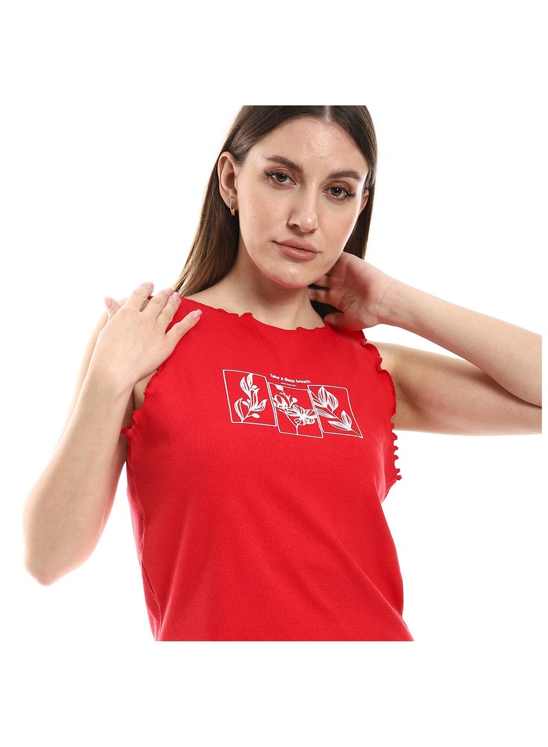 REDCOTTON Red Cotton,Women's Cotton Crop Top, Comfortable & Stylish-red  - Image 3