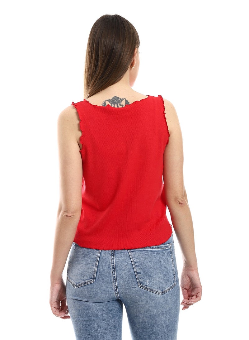 REDCOTTON Red Cotton,Women's Cotton Crop Top, Comfortable & Stylish-red  - Image 4