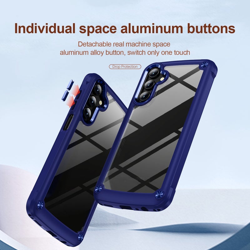 BURAQ Case Cover For Samsung Galaxy A55 5G TPU + PC Lens Protection Phone Case(Blue) - Image 3