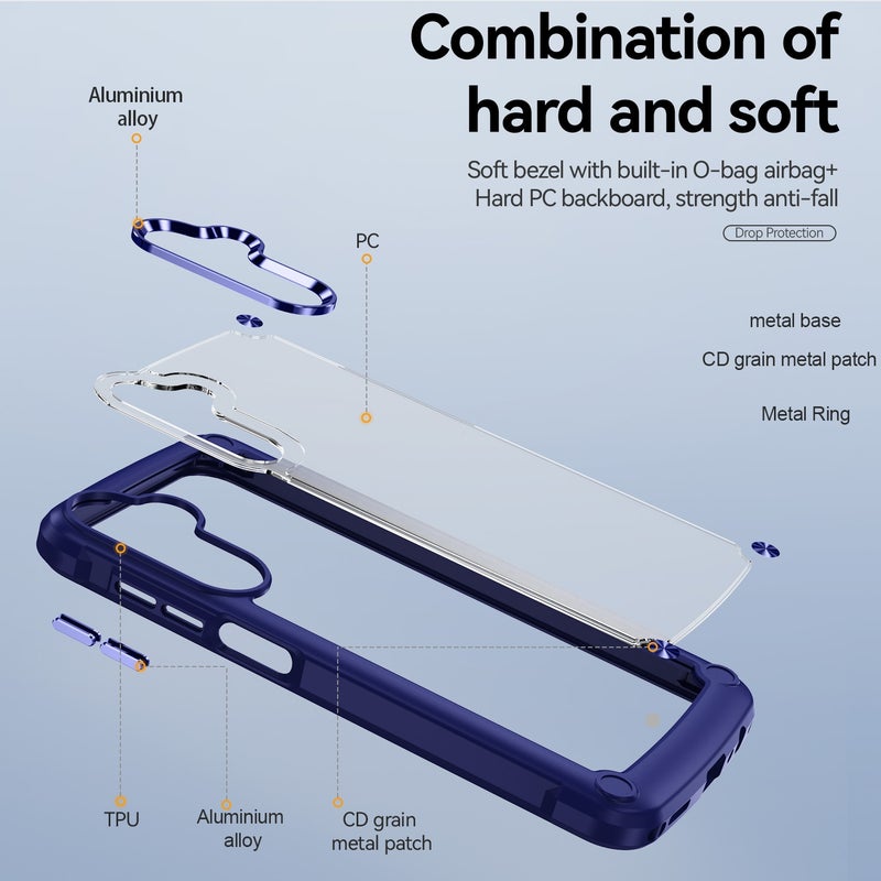 BURAQ Case Cover For Samsung Galaxy A55 5G TPU + PC Lens Protection Phone Case(Blue) - Image 5