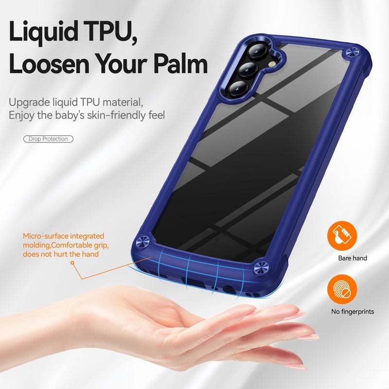 BURAQ Case Cover For Samsung Galaxy A55 5G TPU + PC Lens Protection Phone Case(Blue) - Image 2