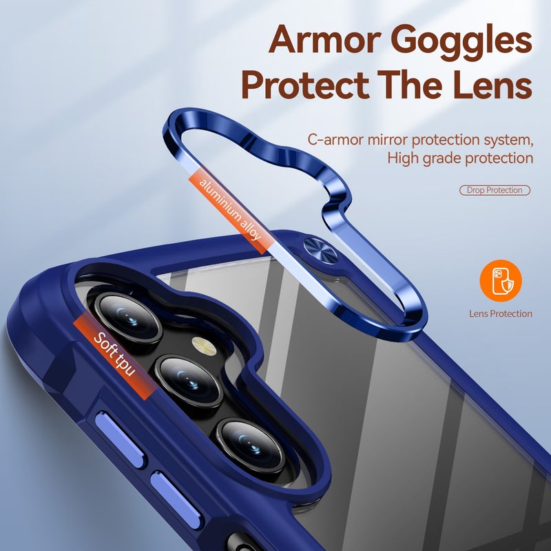 BURAQ Case Cover For Samsung Galaxy A55 5G TPU + PC Lens Protection Phone Case(Blue) - Image 4