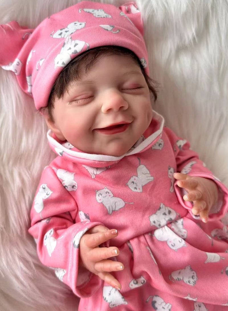 Full Vinyl Body Sleeping Reborn Baby Doll 45 cm with Clothes - Image 5