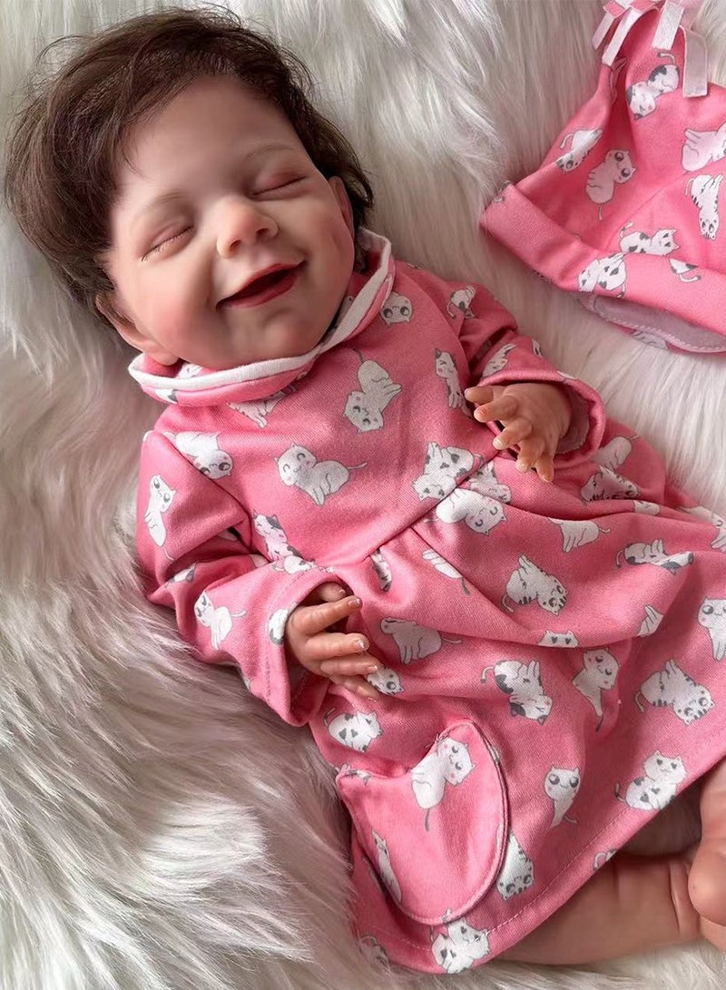 Full Vinyl Body Sleeping Reborn Baby Doll 45 cm with Clothes - Image 4