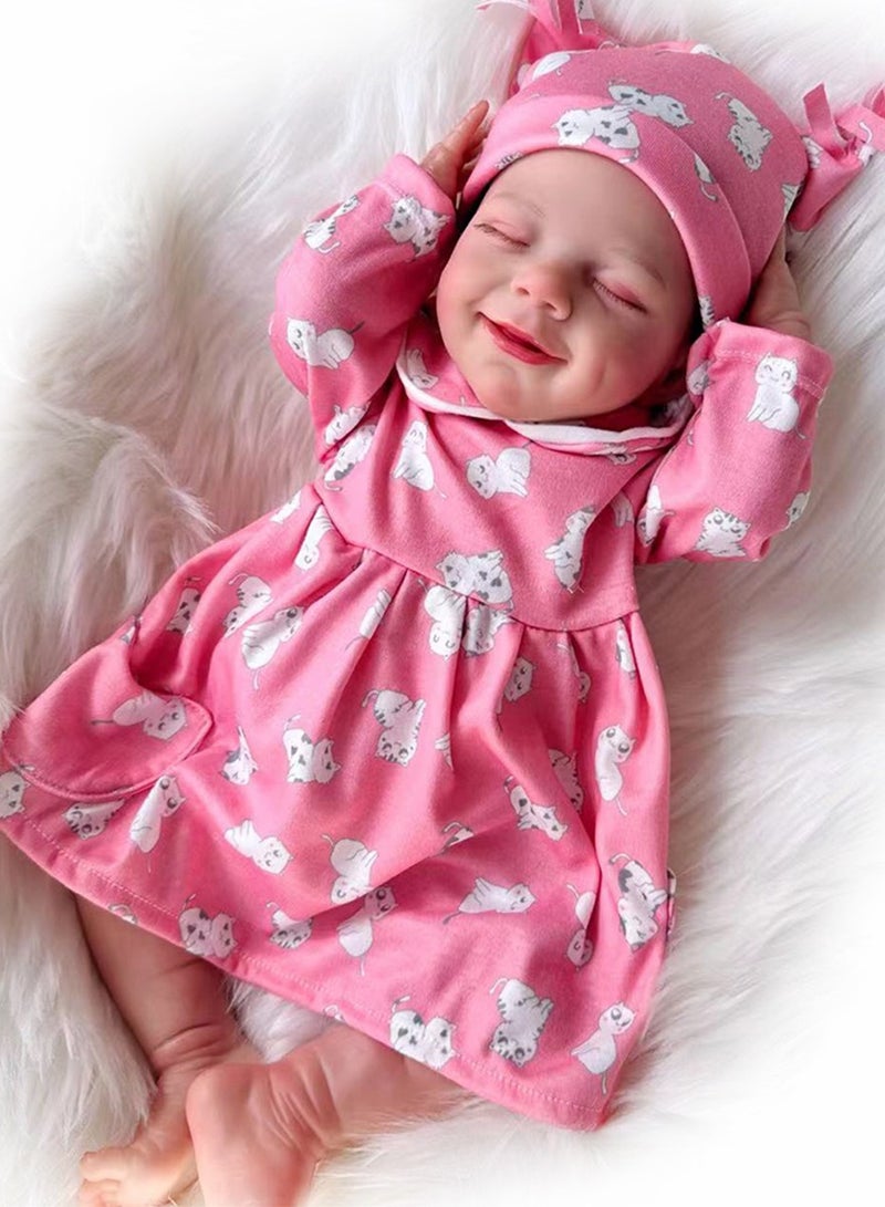 Full Vinyl Body Sleeping Reborn Baby Doll 45 cm with Clothes - Image 2