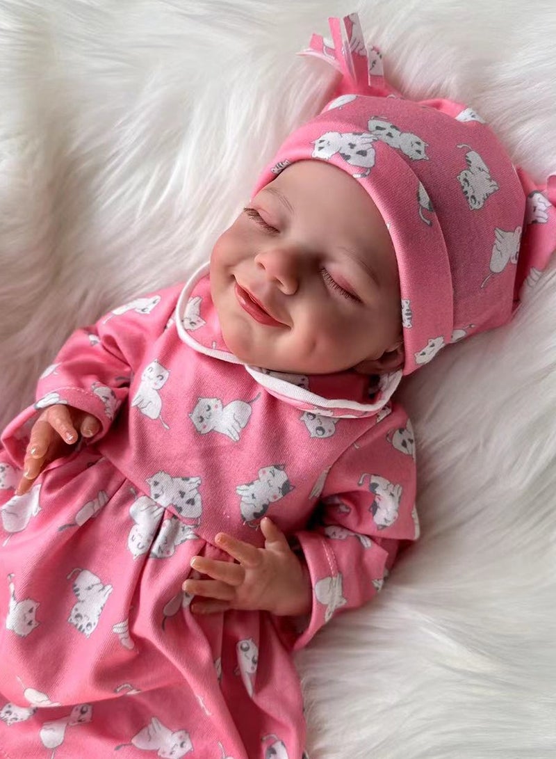 Full Vinyl Body Sleeping Reborn Baby Doll 45 cm with Clothes - Image 3