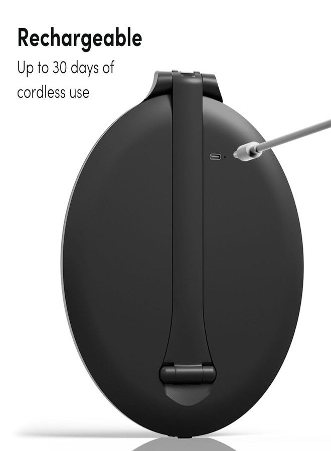 Fancii Abigail Rechargeable Travel Makeup Mirror with LED Light, 8" Foldable Stand, 3 Color Lighting Travel Mirror. Dimmable & Lightweight Portable Vanity Mirror, Beauty Travel Essential (Black) - Image 3