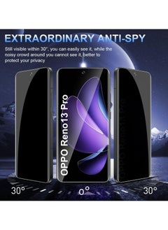 جنرال حامي شاشة الخصوصية لجهاز OPPO Reno 13 Pro 5G للشاشة المرنة، 2 قطع، حامي شاشة الخصوصية المضاد للتجسس مع حواف سوداء.  - Image 3