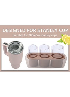 XiuWoo Ice Cube Tray for Stanley Cup,Ice Mold with Lid & Bin for 30&40 oz Stanley Tumblers Accessories,Easy Release Silicone Ice Maker for Ice Drink,Juice  - Image 2