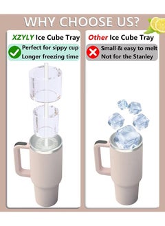 XiuWoo Ice Cube Tray for Stanley Cup,Ice Mold with Lid & Bin for 30&40 oz Stanley Tumblers Accessories,Easy Release Silicone Ice Maker for Ice Drink,Juice  - Image 3