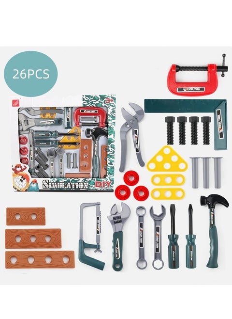 26-Piece Kids Pretend Play Tool Set ,Pretend Play Disassembly Tool Kit