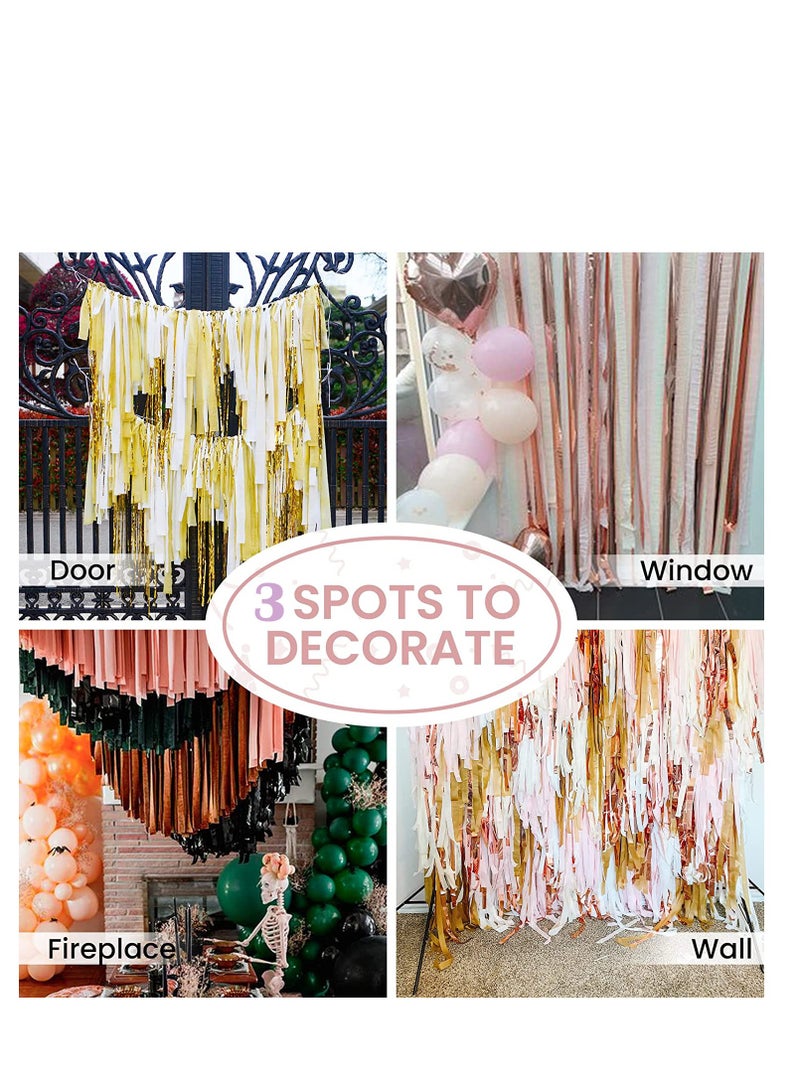 شرائط ورقية كريب عبوة من ذهب معدني وفضة وذهب وردي لزينات الحفلات زينات عيد الميلاد زينات الزفاف 9 لفات - Image 2