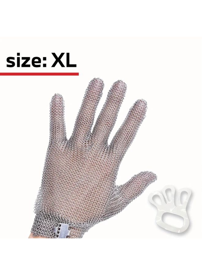 XL Cut Resistant Stainless Steel Chainmail Glove For Meat Cutting Kitchen Safety - Image 1
