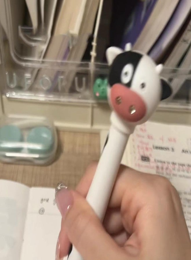 AKV Cow Pen with Mooing Sound and Led Light, Cute Cow Print Pens, Black ink refill, Funny Cow Gifts for Women Girls Kids (3Pcs) - Image 5