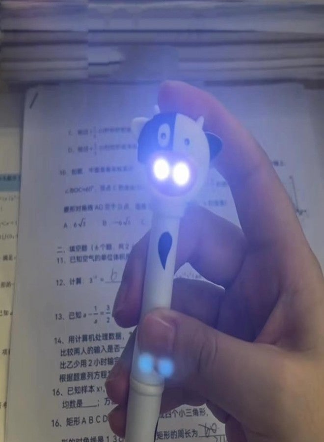 AKV Cow Pen with Mooing Sound and Led Light, Cute Cow Print Pens, Black ink refill, Funny Cow Gifts for Women Girls Kids (3Pcs) - Image 2