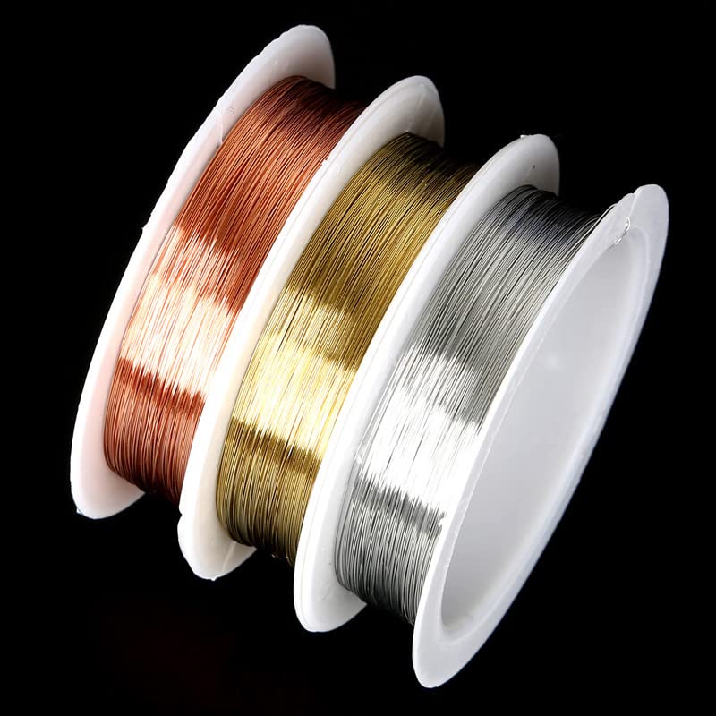 Basoteeuo 3 Rolls Jewelry Beading Wires, 0.25mm/ 30 Gauge Tarnish Resistant Copper Wires for Jewelry Making Supplies and Craft - Image 2
