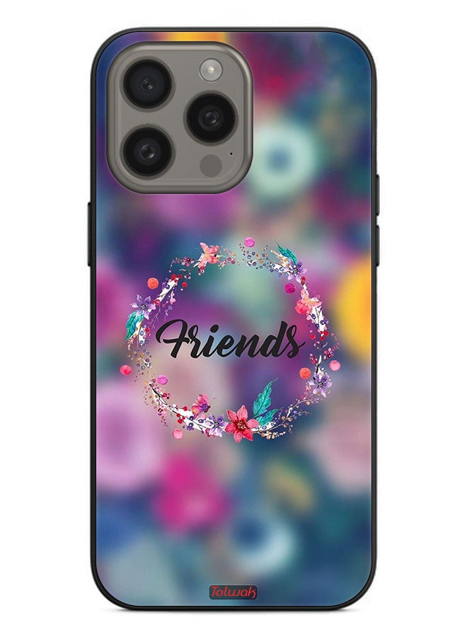 Tolwak Apple iPhone 15 Pro Protective Case Cover Friends In Flowers Ring Art - Image 2