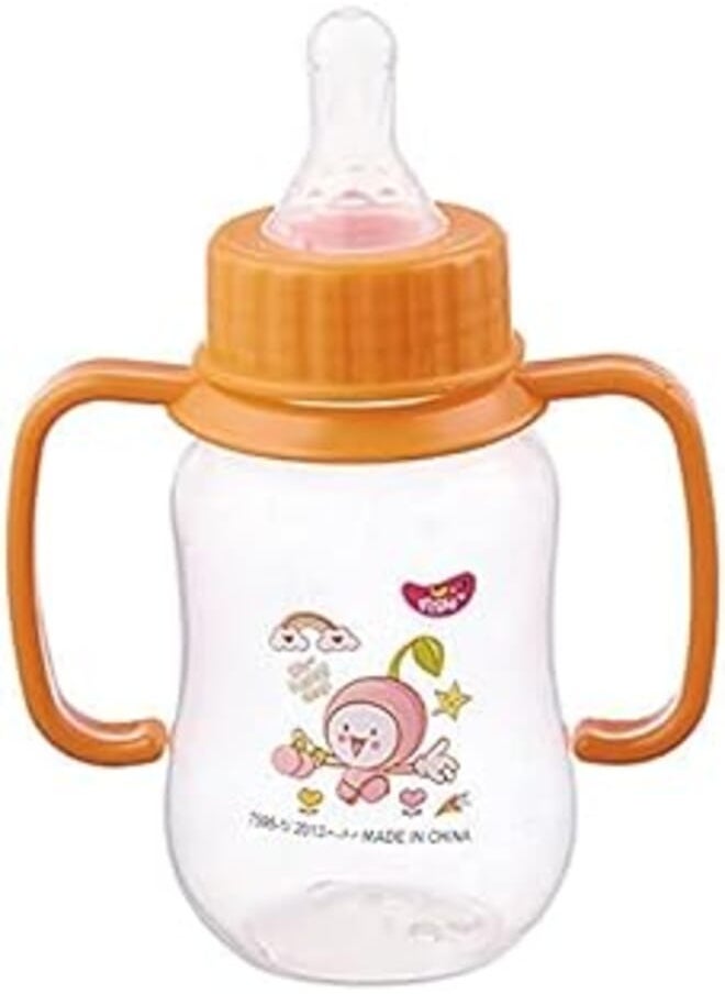 FISH Little Fish Polypropylene Crystal Standard Baby Bottle with Handles 150 ml - Orange 