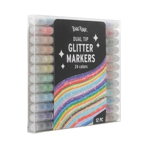 Brea Reese: Dual Tip Markers - Glitter 12ct - 24 Sparkling Colors, Professional Quality, Water-Based Ink, Adults Art Supplies, Crafts & Scrapbooking - Image 3