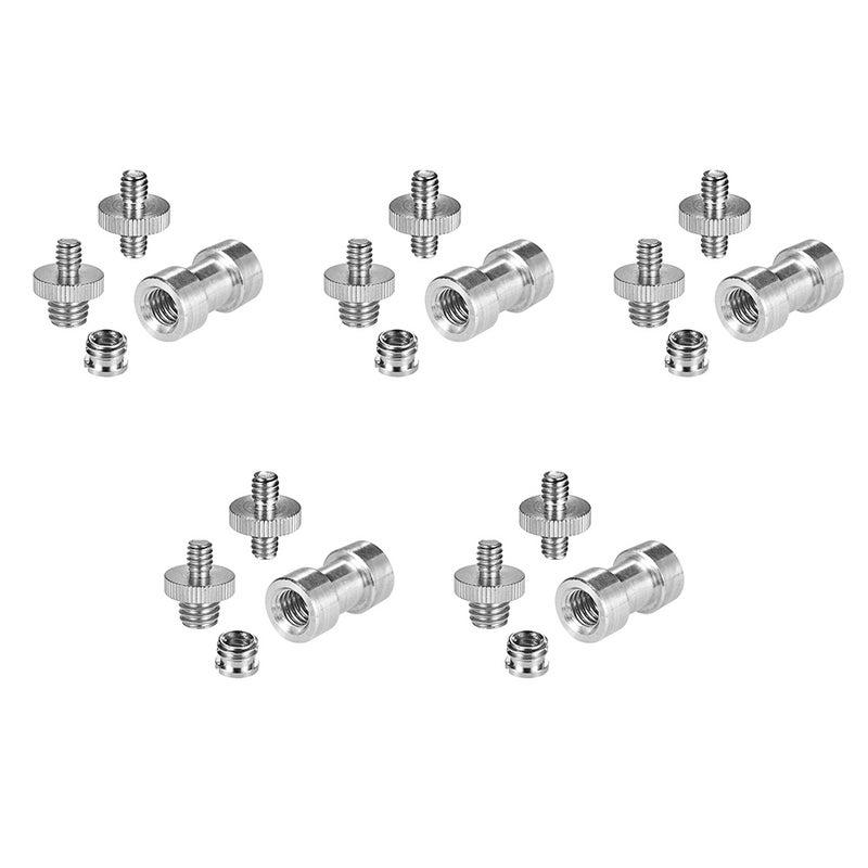 محول طابورة مقوسة من 1/4"-20 إلى 3/8"-16، مجموعة تثبيت مقوسات (مثبت بطانة انكمام أنثوي مصبوب) لخلية الكاميرا والسيقان الواحدة لركوب الكاميرا ورأس الكرة وقاعدة ضوء الفلاش ورف الكتف - Image 1