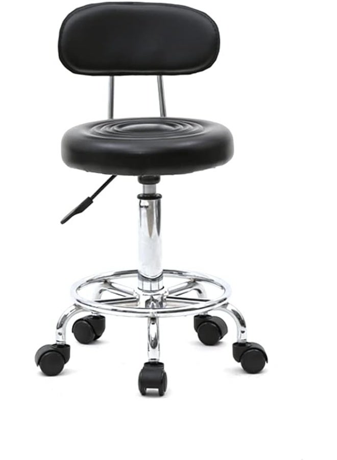 Modern Adjustable Swivel Bar Stool with Backrest – PU Leather Counter Chair for Kitchen, Dining & Living Spaces - Image 1