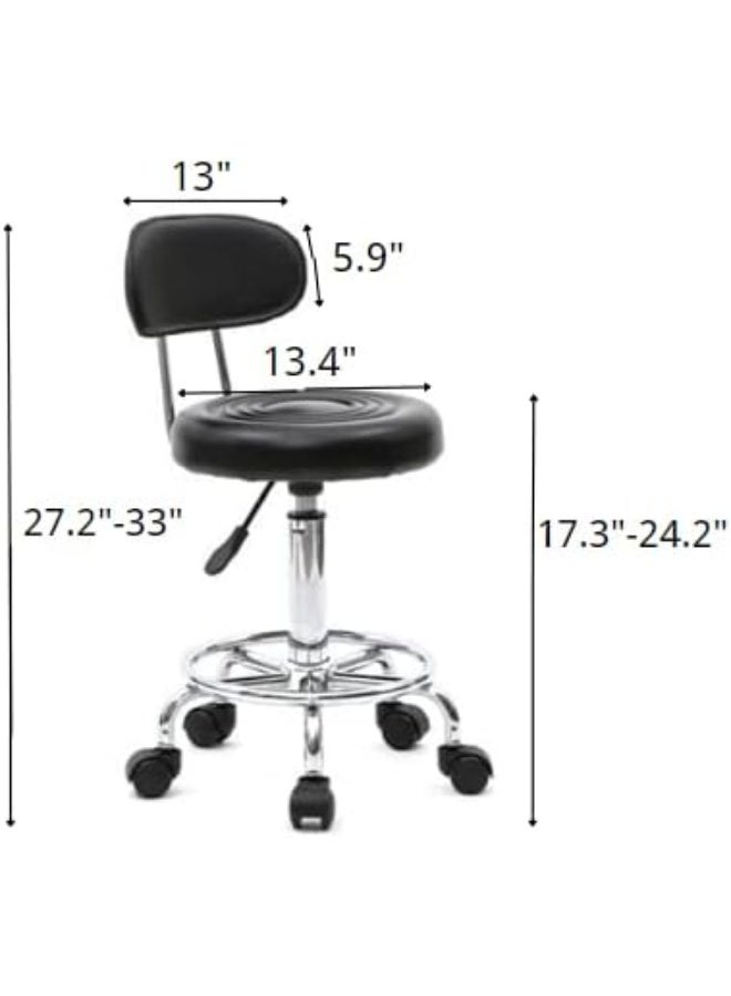 Modern Adjustable Swivel Bar Stool with Backrest – PU Leather Counter Chair for Kitchen, Dining & Living Spaces - Image 3