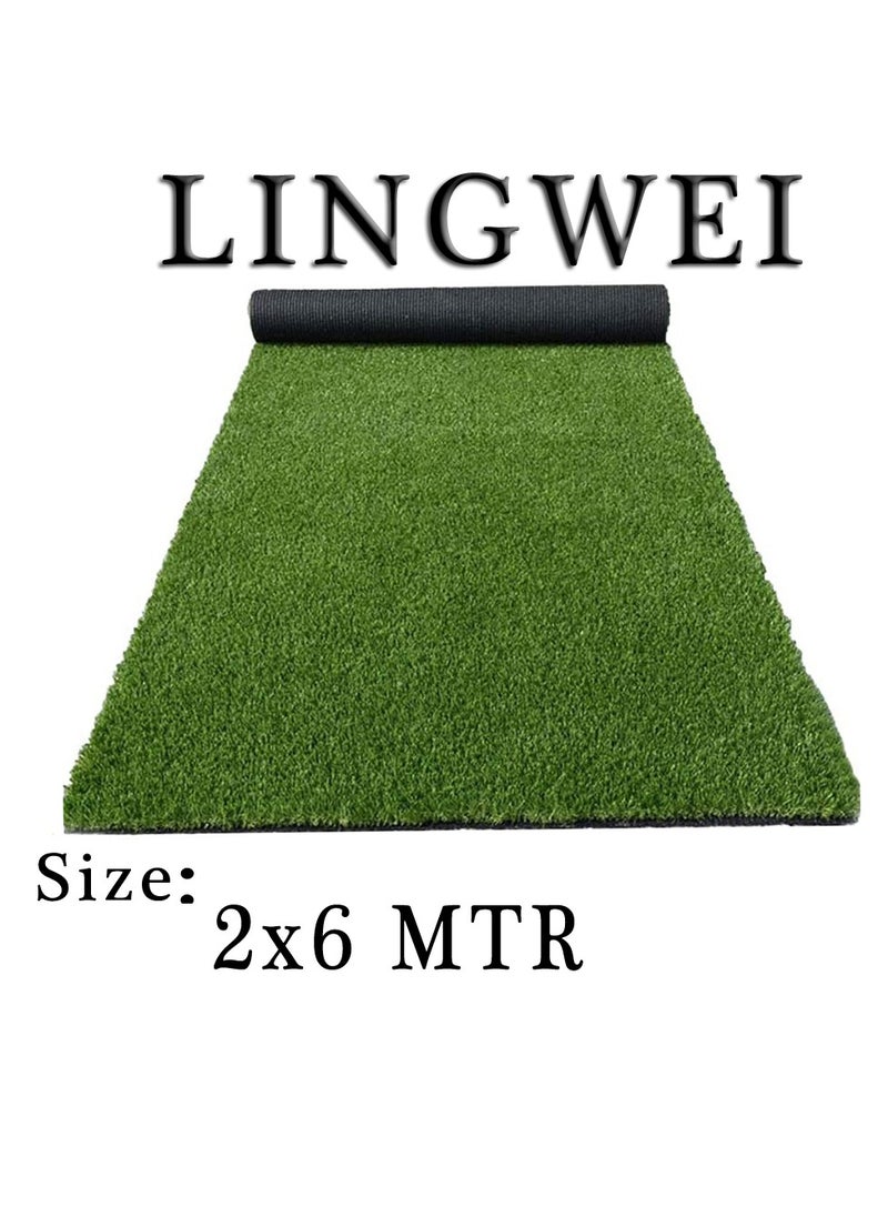 LINGWEI 2x6 Meter Artificial Grass Carpet Green Artificial Grass Turf For Home Outdoor Front Garden Decoration Play Ground Pool Area Backyard Patio Balcony  - Image 4