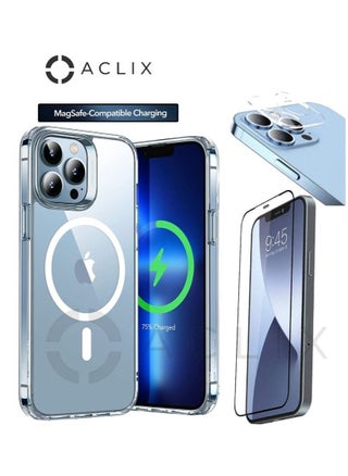 3-in 1 Shockproof Protective Magsafe compatible charging case cover For Apple iphone 13 PRO  with 3D Tempered Glass  Screen Protector Clear/black and camera lens - pzsku/Z94651E9E5B147C2B6247Z/45/_/1661936447/fa69a21c-81d4-485a-83db-1b63ea06d686