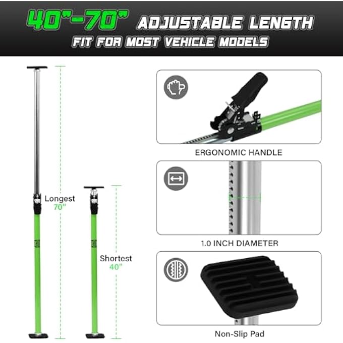 STARLEAPARTS Adjustable Cargo Bar for Trailer, SUVS,Vans (Green Color) - Image 3