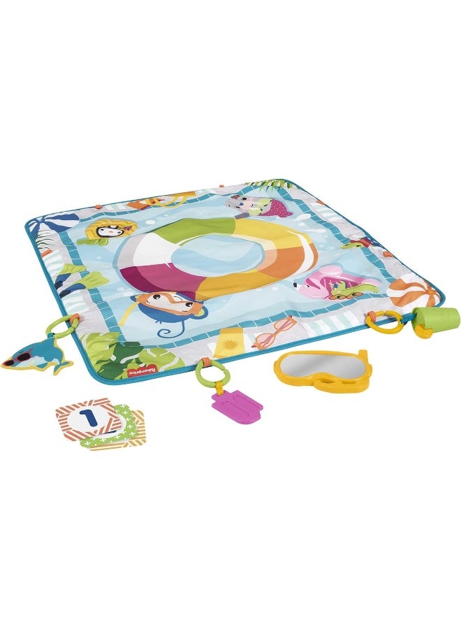 Fisher-Price Dive Right In Activity Mat, Baby Playmat With Toys - Image 1