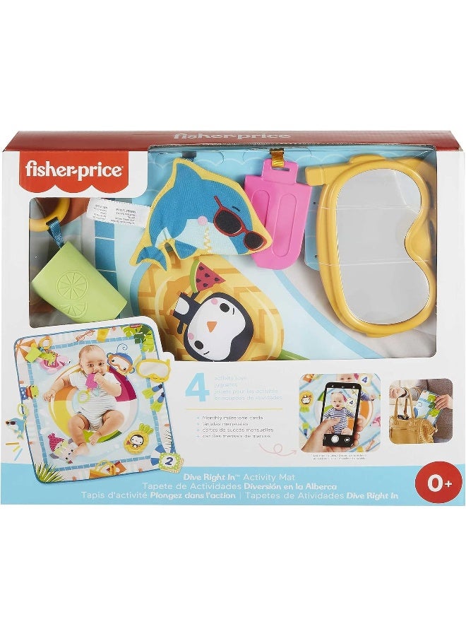 Fisher-Price Dive Right In Activity Mat, Baby Playmat With Toys - Image 4