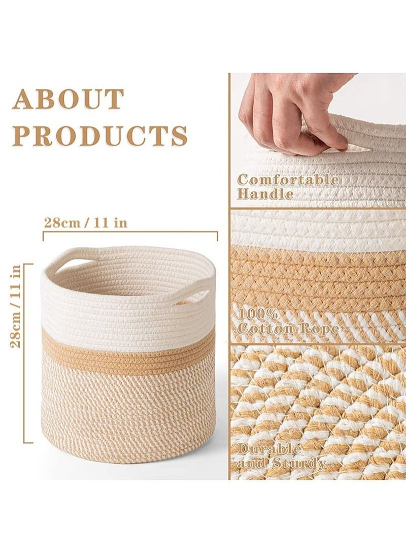 Y&D Multi-Functional Cotton Rope Woven Storage Basket 28*28cm - Image 2