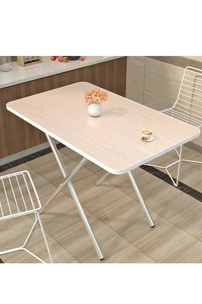 Generic Foldable Table, Portable Camping Table Wooden Square Desk Simple Design, Multifunctional Folding Table Lunch Table, Space Saving Stable and Durable, for Camping Dining Garden Picnic Coffee (Beige 60*40cm)  - Image 1
