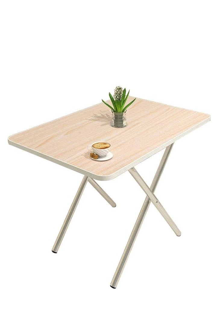 Generic Foldable Table, Portable Camping Table Wooden Square Desk Simple Design, Multifunctional Folding Table Lunch Table, Space Saving Stable and Durable, for Camping Dining Garden Picnic Coffee (Beige 60*40cm)  - Image 4