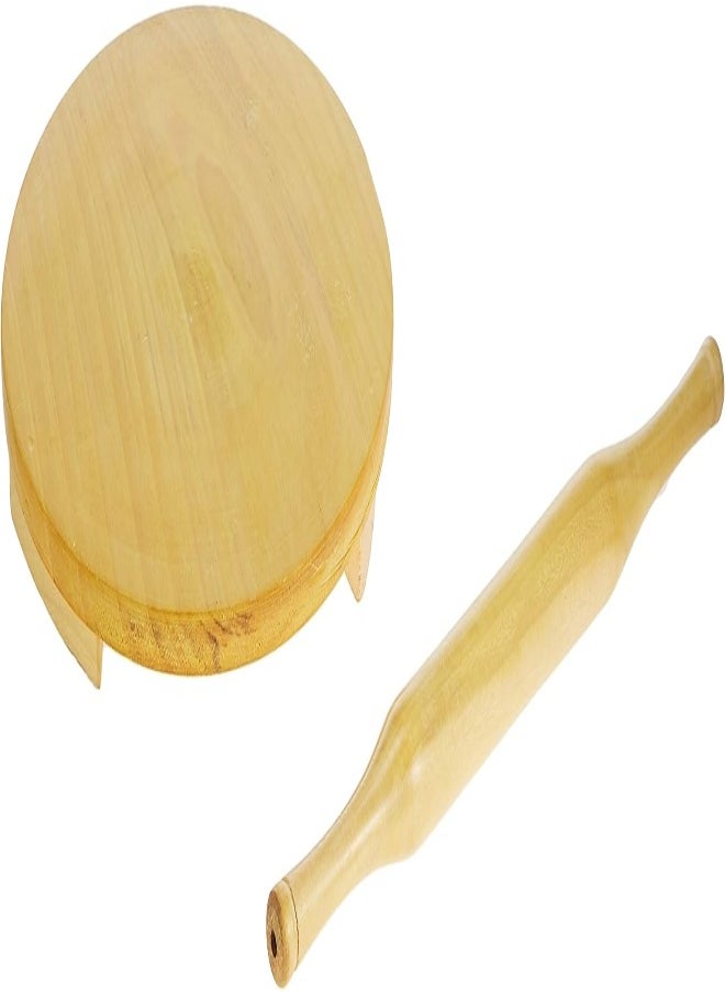 AKDC - Raj Wooden Rolling Pin And Board Set, 10 Inch , Wooden, Wcb010,Chakla Belan, Roti Roller, Chapati Maker, Roti Maker, Tortilla Roller - Image 1