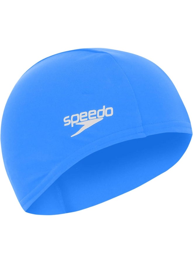 Speedo Junior Polyester Swimming Cap - Blue - Image 1