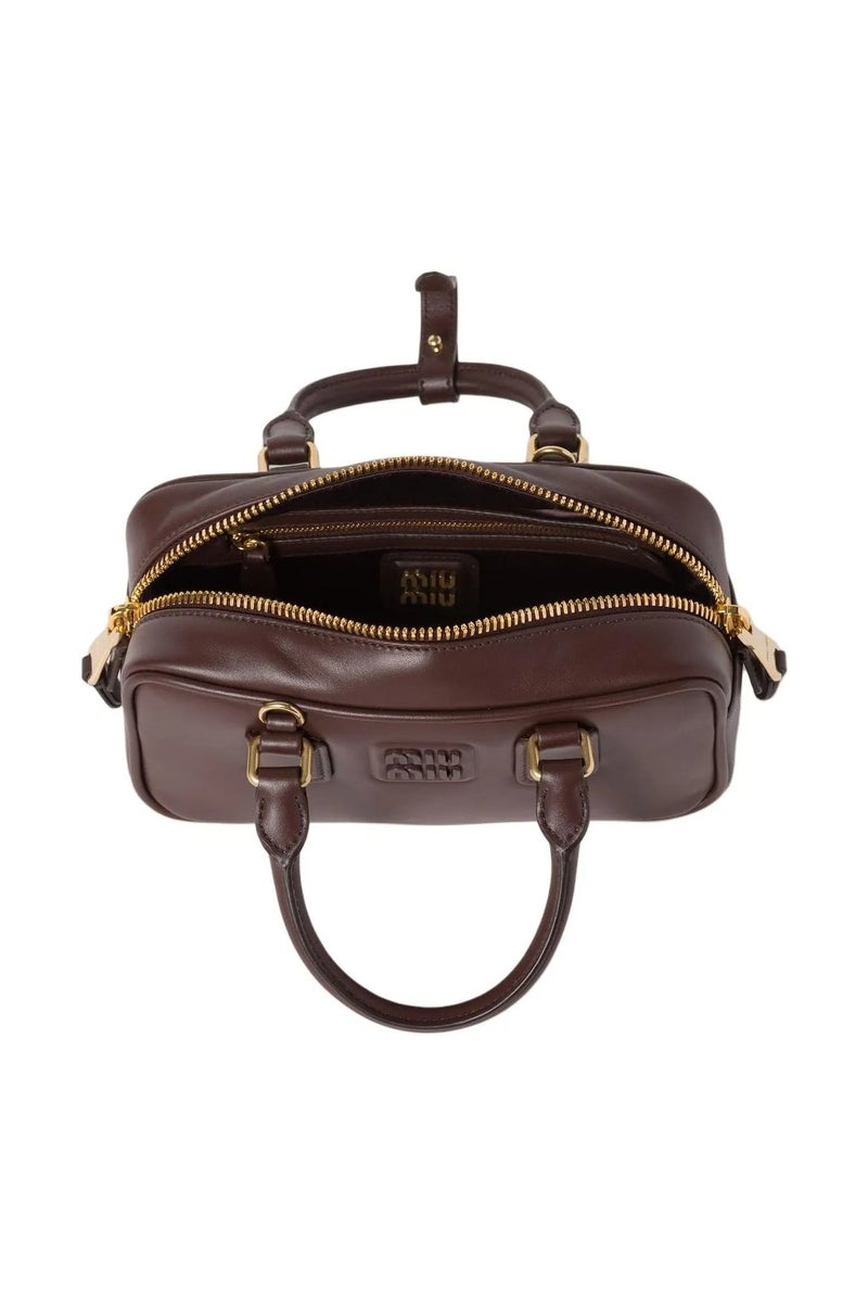 مياو مياو حقيبة يد نسائية من الجلد MIU Arcadie مع حزام كتف ومقبض علوي - Image 4