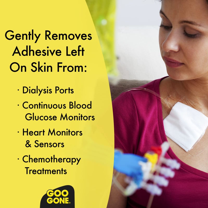 Goo Gone مزيل لاصق الضمادات من غو غون - 8 أونصات - طريقة آمنة لإزالة شريط الرياضة، شريط KT، الوشوم المؤقتة، الحبر، الضمادات الطبية والمزيد - Image 3