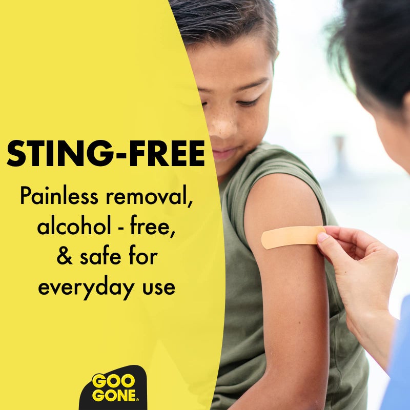 Goo Gone مزيل لاصق الضمادات من غو غون - 8 أونصات - طريقة آمنة لإزالة شريط الرياضة، شريط KT، الوشوم المؤقتة، الحبر، الضمادات الطبية والمزيد - Image 4
