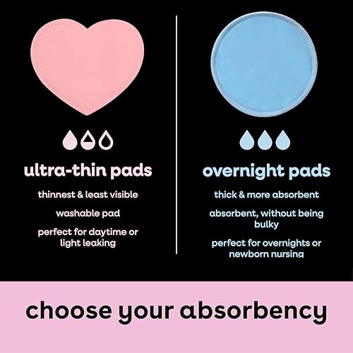 Bamboobies Ultra-Soft Velour Nursing Pads – Reusable, Washable & Leak-Proof – 2 Ultra-Thin and 2 Overnight Pads for Breastfeeding - Image 3