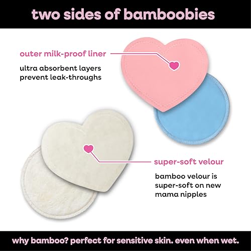 Bamboobies Ultra-Soft Velour Nursing Pads – Reusable, Washable & Leak-Proof – 2 Ultra-Thin and 2 Overnight Pads for Breastfeeding - Image 4