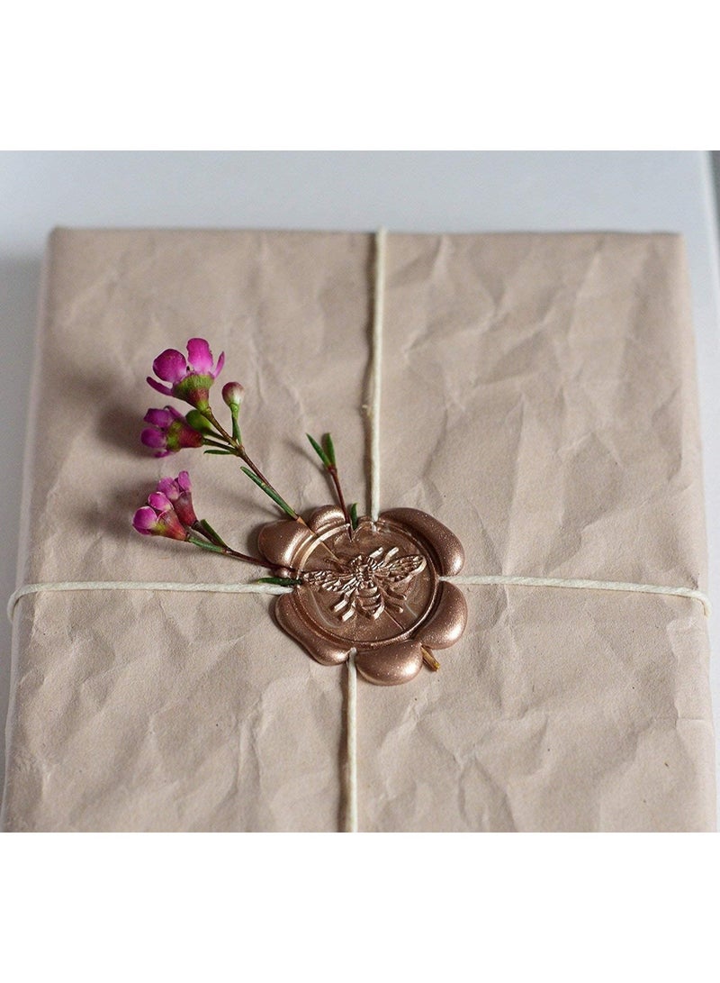 Wax Seal Stamp Set, 6 Pieces Romantic Rose Heart Flower Sealing Wax Stamps Gift Kit with Brass Head Wooden Handle - Image 5