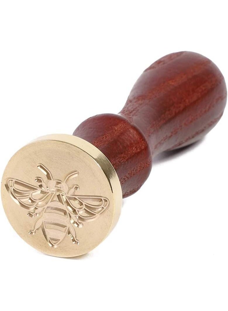 Wax Seal Stamp Set, 6 Pieces Romantic Rose Heart Flower Sealing Wax Stamps Gift Kit with Brass Head Wooden Handle - Image 4