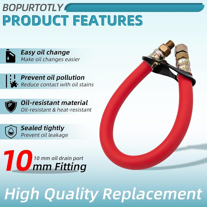 Bopurtotly Oil Drain Hose - HON1010 For Kohler CS4, CS6 For Honda GX110, GX120, GX160, GX200 with 10mm oil drain port (1) - Image 2