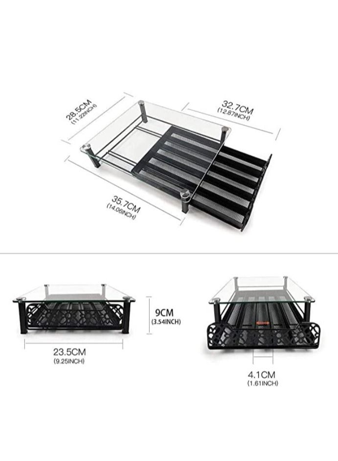 RECAPS Capsule Storage Drawer for multi-brand (Nespresso Originalline/Dolci Gusto/k cup/illy) (Glass Top, Grid Door) - Image 4